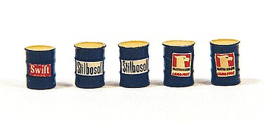 HO Custom Oil Barrels Blue, Fertilizer Feed/Seed (5)