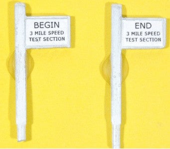HO Custom Begin/End 3 Mile Test Section Signs (2) (D)