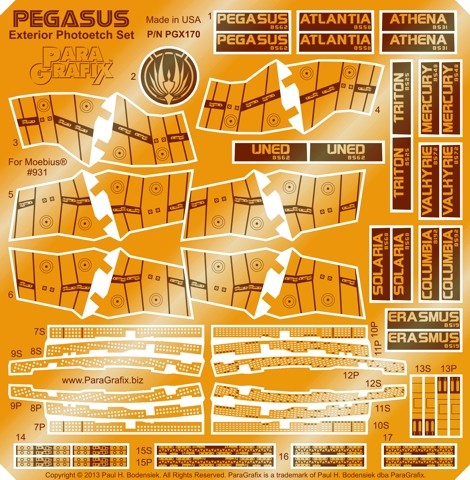 1/4105 Battlestar Galactica: Pegasus Exterior Photo-Etch Set for MOE