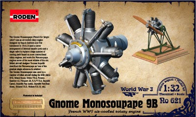 1/32 Gnome Monosoupape 9B WWI Air-Cooled Rotary Aircraft Engine