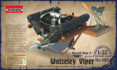 1/32 Wolseley W4A Viper WWI V-Figurative Water-Cooled Aircraft Engine