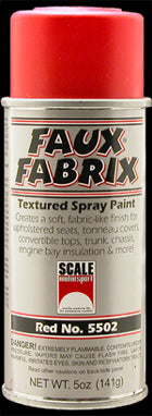 Faux Fabrix Textured Spray Paint Sports Car Red 5oz.