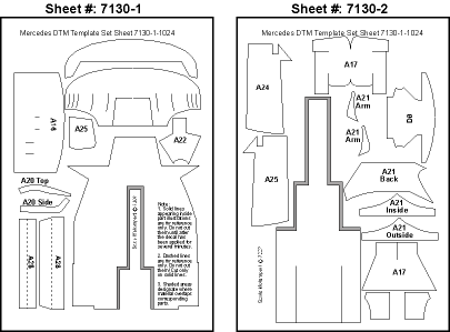 1/24 Mercedes DTM Carbon Fiber Template Decal Set For TAM