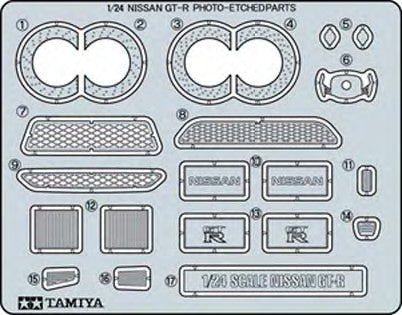 1/24 Nissan GTR Photo-Etched Detail Set