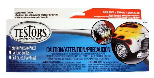 Auto Detail Enamel Paint Set (8 Colors & Thinner)