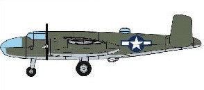 1/350 B25 Mitchell US Medium Bomber Set (4/Bx)