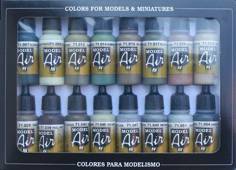 17ml Bottle WWII Allied Forces Model Air Paint Set (16 Colors)