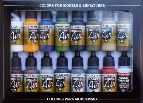 17ml Bottle Building Model Air Paint Set (16 Colors)