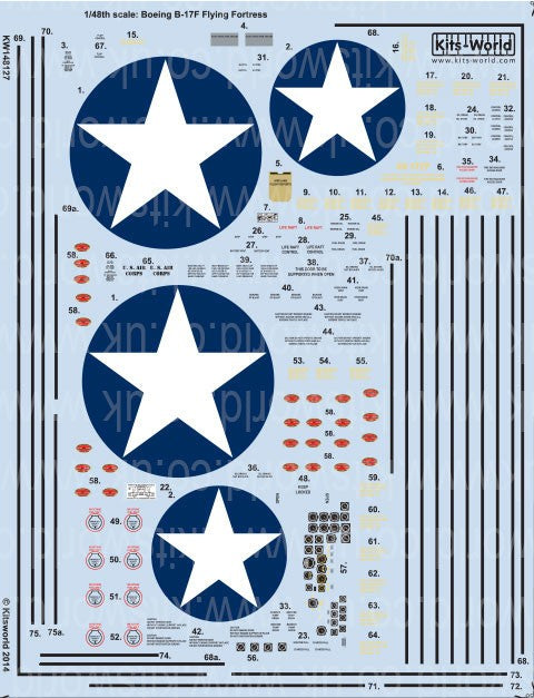 1/48 B17F Stars, General Stenciling, Cockpit Instrumentation & Walkways