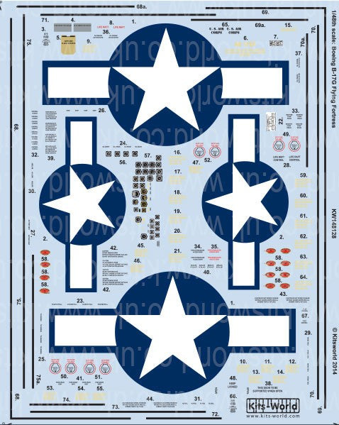 1/48 B17G Stars & Bars, General Stenciling, Cockpit Instrumentation & Walkways