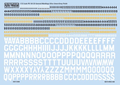 1/72 P51 Lettering, Numbers, Kill Markings for Camouflage Finish