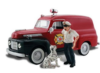 HO Autoscene Fire Chief Panel Truck w/Figures