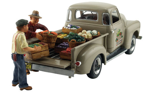 HO Autoscene Paul's Fresh Produce Pickup Truck w/Figures