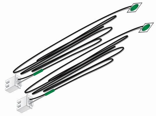 Just Plug: Green Stick-On LED Lights w/24" Cable (2)