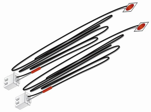 Just Plug: Red Stick-On LED Lights w/24" Cable (2)
