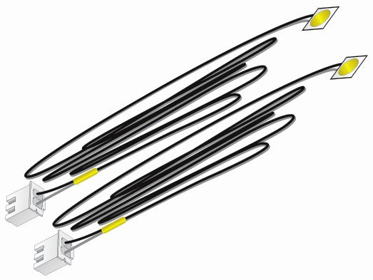 Just Plug: Yellow Stick-On LED Lights w/24" Cable (2)