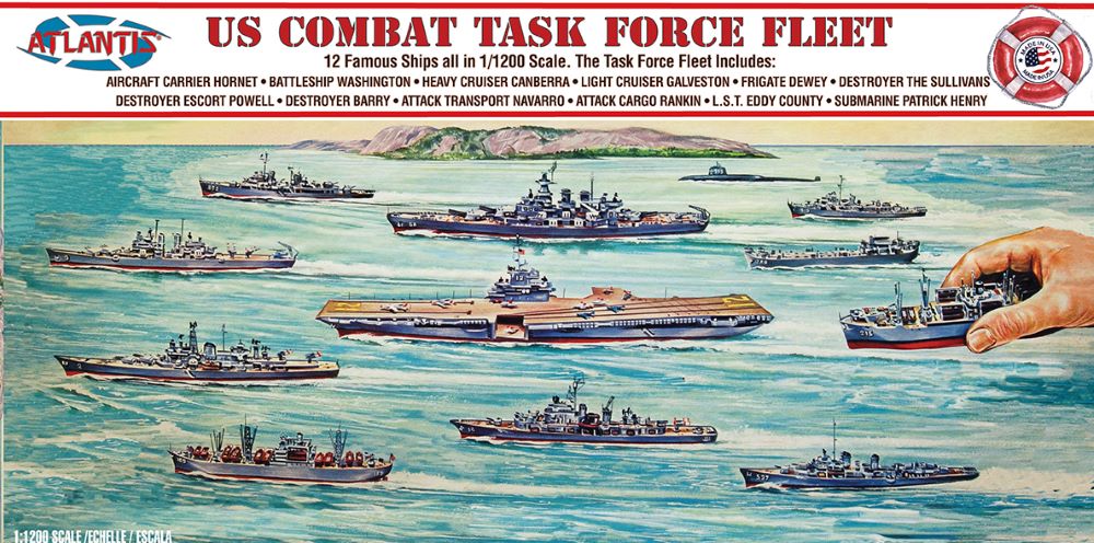 1/1200 US Combat Task Force Fleet Set: 12 Different Ships (formerly Renwal)