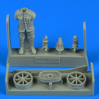 1/48 WWI German/Austro-Hungarian Aircraft Mechanic w/handling Tail Skid Hand Cart