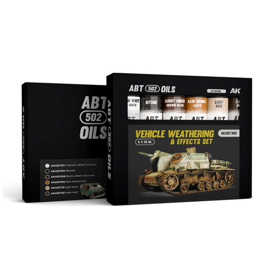 Vehicle Weathering & Effect Oil Paint Set  (6 Colors) 20ml Tubes