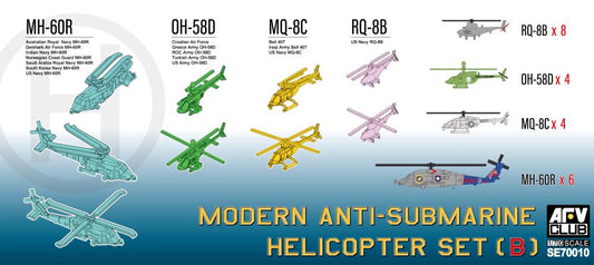 1/700 Modern Anti-Submarine Helicopter Set B: MH60R, OH58D, MQ8C, RQ8B (22)