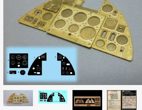 1/24 Hurricane Mk 1 Instrument Panel (Photo-Etch & Decal) for ARX (D)