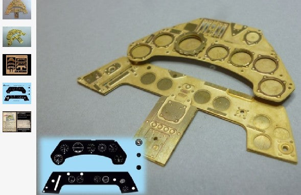 1/24 Focke Wulf Fw190 Instrument Panel (Photo-Etch & Decal) for ARX (D)