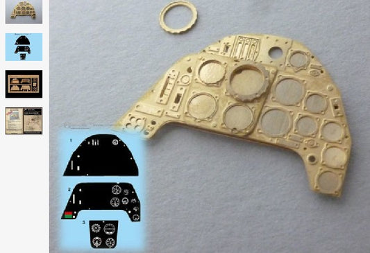 1/24 Messerschmitt Me109G Instrument Panel (Photo-Etch & Decal) for TSM (D)