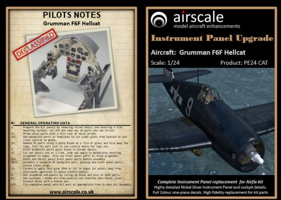 1/24 F6F Hellcat Instrument Panel Upgrade Set (Photo-Etch & Decal) for ARX (D)