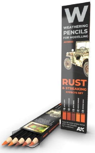 Weathering Pencils: Rust & Streaking Effects Set (5 Colors)