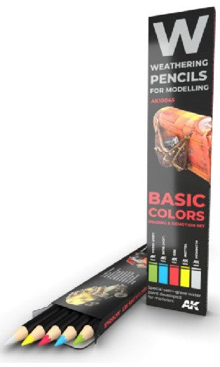 Weathering Pencils: Basic Colors Shading & Demotion Set (5 Colors)