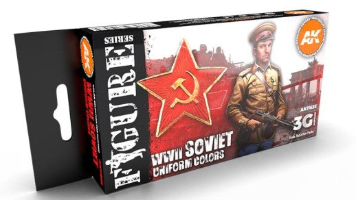 Figures Series: WWII Soviet Uniforms 3G Acrylic Paint Set (6 Colors) 17ml Bottles