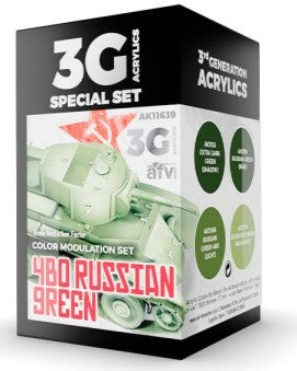 Modulation Series: 4BO Russian Green 3G Acrylic Paint Set (4 Colors) 17ml Bottles