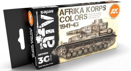 AFV Series: Afrika Korps 1941-1943 Camouflage 3G Acrylic Paint Set (6 Colors) 17ml Bottles