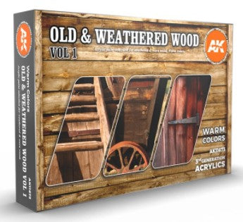 Old & Weathered Wood Vol.1 3G Acrylic Paint Set (6 Colors) 17ml Bottles