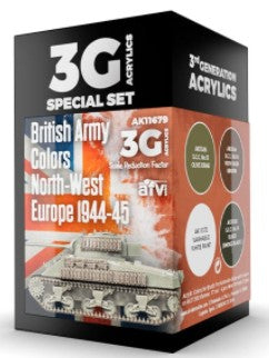 AFV Series: British Army Northwest Europe 1944-45 3G Acrylic Paint Set (4 Colors) 17ml Bottles