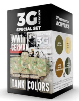 AFV Series: WWI German Tank 3G Acrylic Paint Set (4 Colors) 17ml Bottles