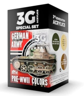 AFV Series: German Army Pre-WWII 3G Acrylic Paint Set (3 Colors) 17ml Bottles