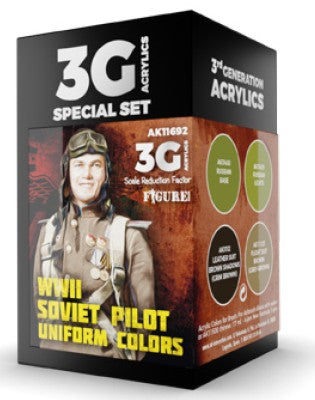 Figure Series: WWII Soviet Pilot Uniforms 3G Acrylic Paint Set (4 Colors) 17ml Bottles (D)