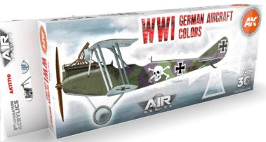 Air Series: WWI German Aircraft 3G Acrylic Paint Set (8 Colors) 17ml Bottles