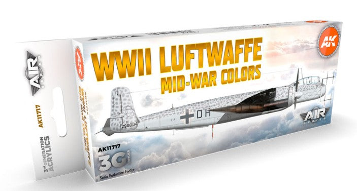 Air Series: WWII Luftwaffe Mid War 3G Aircraft Acrylic Paint Set (8 Colors) 17ml Bottles