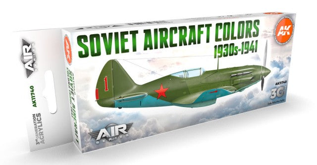 Air Series: Soviet Aircraft 1930s-1941 3G Acrylic Paint Set (8 Colors) 17ml Bottles (D)