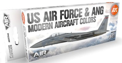 Air Series: US Air Force & ANG Modern Aircraft & Helicopter 3G Acrylic Paint Set (8 Colors) 17ml Bottles