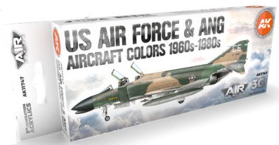 Air Series: US Air Force & ANG Aircraft 1960s-1980s 3G Acrylic Paint Set (8 Colors) 17ml Bottles