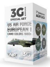 Air Series: US Air Force European I Camo 1980s Aircraft 3G Acrylic Paint Set (4 Colors) 17ml Bottles