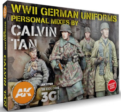 WWII German Uniforms 3G Acrylic Paint Set (18 Colors) 17ml Bottles