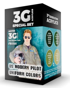 Air Series: US Modern Pilot Uniforms 3G Acrylic Paint Set (4 Colors) 17ml Bottles