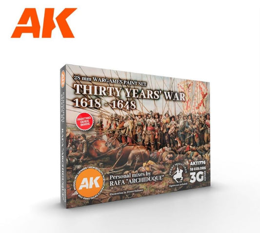 Wargame: Thirty Years War 1618-1648 3G Acrylic Paint Set (18 Colors) 17ml Bottles (D)