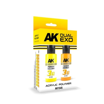 Dual Exo: Power Yellow & Fusion Orange Acrylic Paint Set 60ml Bottles