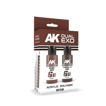 Dual Exo: Oxide Red & Propeller Fire Acrylic Paint Set 60ml Bottles