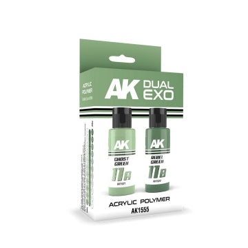 Dual Exo: Ghost Green & Rebel Green Acrylic Paint Set 60ml Bottles